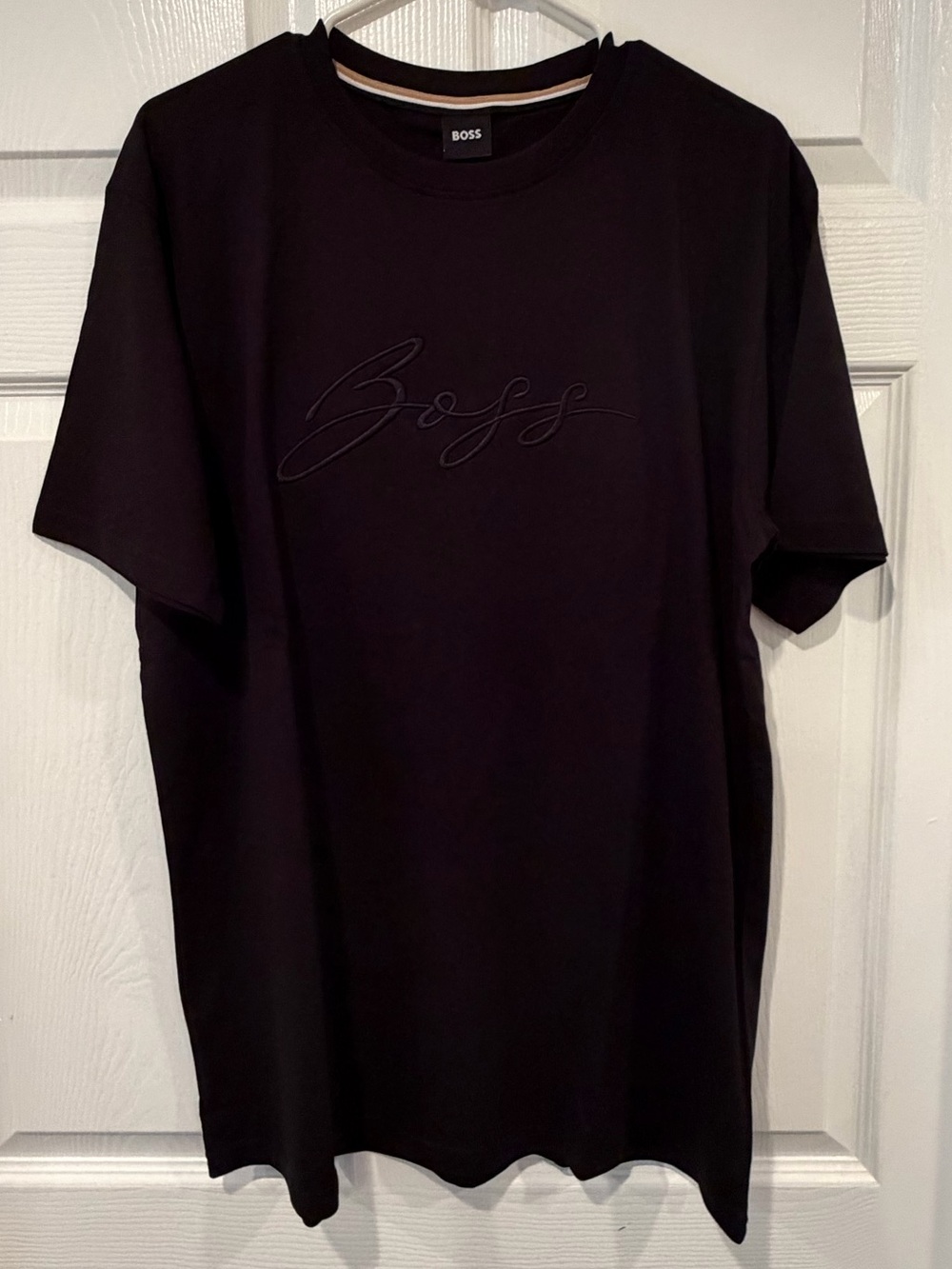 Boss Black Short Sleeve Script Logo T‑Shirt